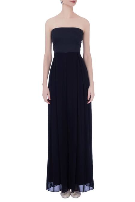 Shop_Maison Blu_Blue Fringe Cape With Jumpsuit_Online_at_Aza_Fashions