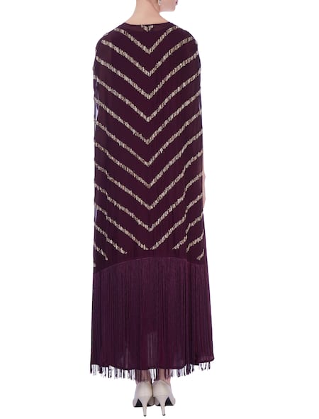 Maison Blu Silk Dress with cape 