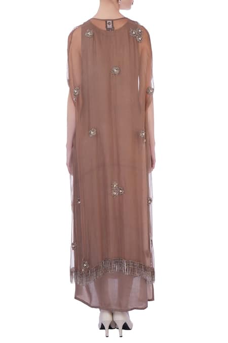 Maison Blu Silk Draped Dress with Cape Jacket 