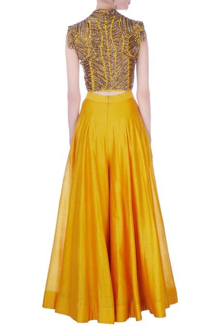 Maison Blu Silk Jacket & Gharara Set 