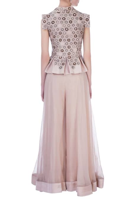 Maison Blu Silk Jacket & Gharara Set 