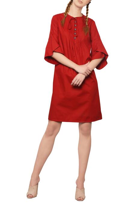 Manika Nanda Red Cotton Short Dress 