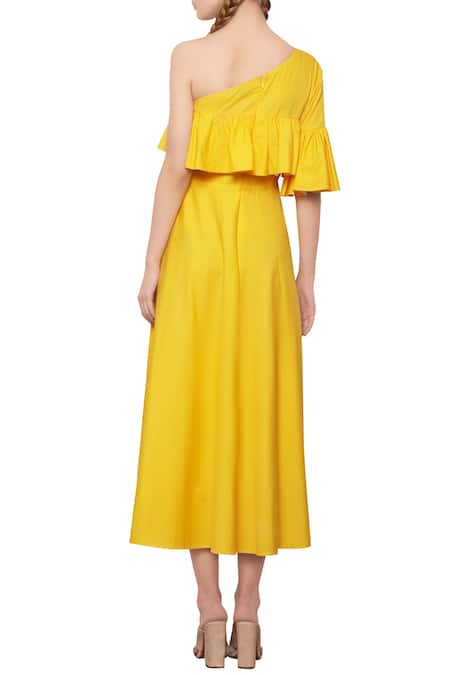 Manika Nanda Dandelion yellow ruffled dress 
