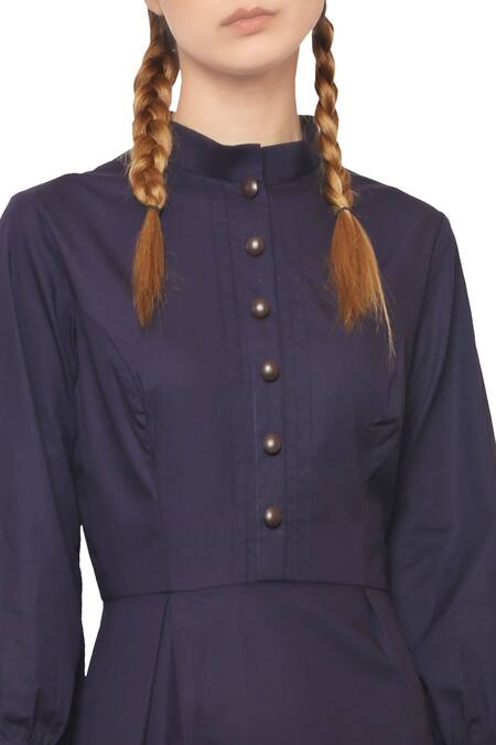 Manika Nanda Blue Navy Asymmetric Midi Dress Online at Aza Fashions Manika Nanda_Blue Navy Asymmetric Midi Dress _Online_at_Aza_Fashions