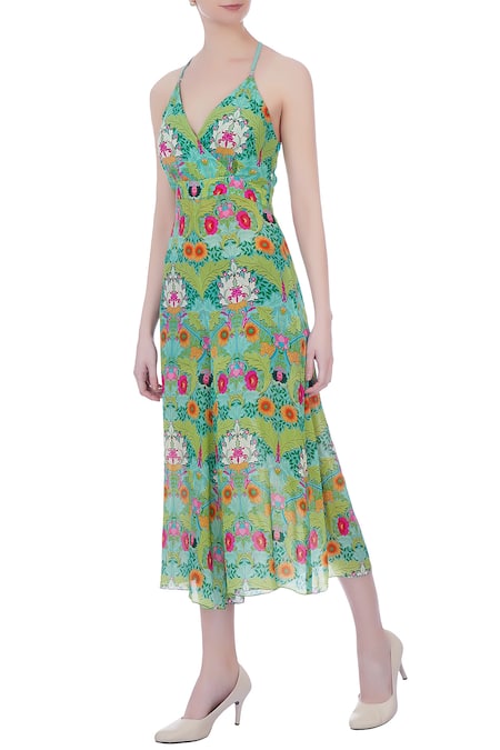 Siddhartha Bansal Green Printed Jumpsuit