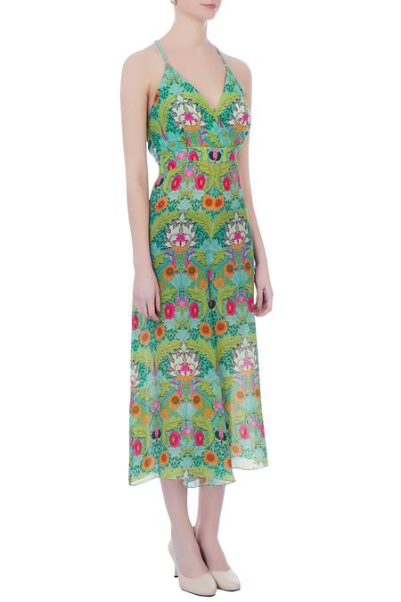 Siddhartha Bansal Green Printed Jumpsuit Online at Aza Fashions Siddhartha Bansal_Green Printed Jumpsuit_Online_at_Aza_Fashions