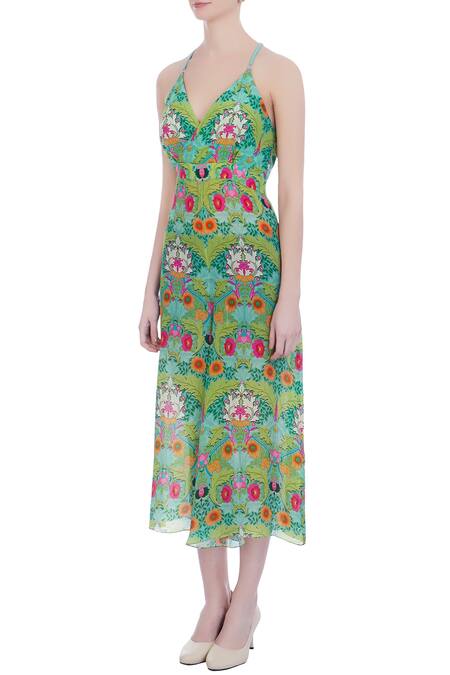 Buy Siddhartha Bansal Green Printed Jumpsuit Online at Aza Fashions Buy_Siddhartha Bansal_Green Printed Jumpsuit_Online_at_Aza_Fashions