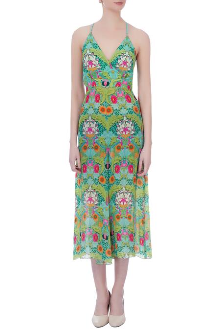 Shop Siddhartha Bansal Green Printed Jumpsuit Online at Aza Fashions Shop_Siddhartha Bansal_Green Printed Jumpsuit_Online_at_Aza_Fashions