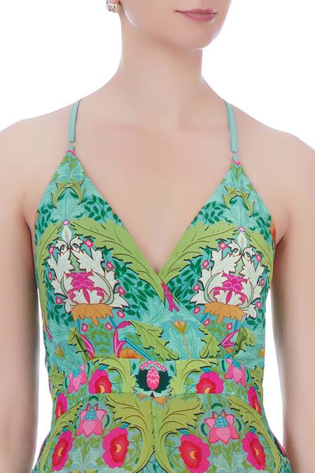 Siddhartha Bansal Green Printed Jumpsuit at Aza Fashions Siddhartha Bansal_Green Printed Jumpsuit_at_Aza_Fashions