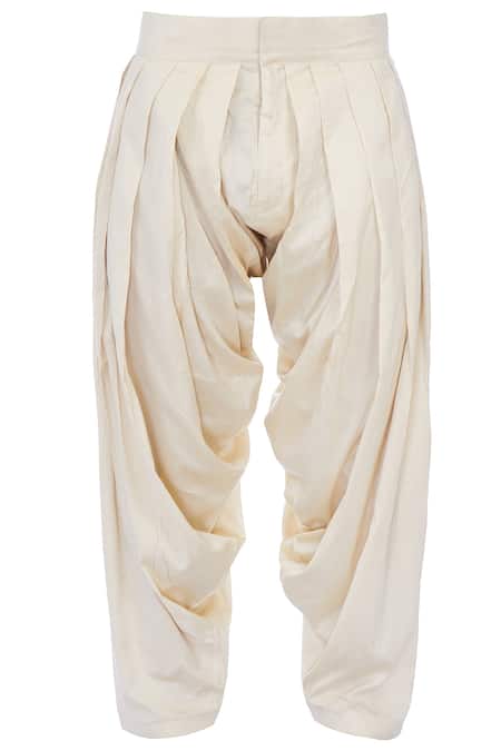 Pranay Baidya Cotton Silk Pleated Patiala Pant 