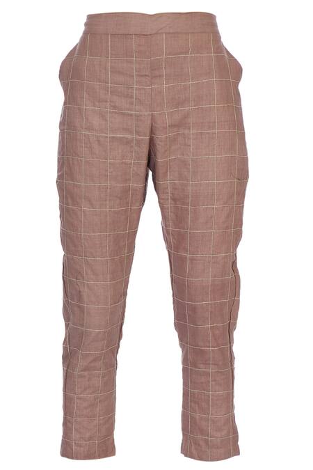 beige checkered pants