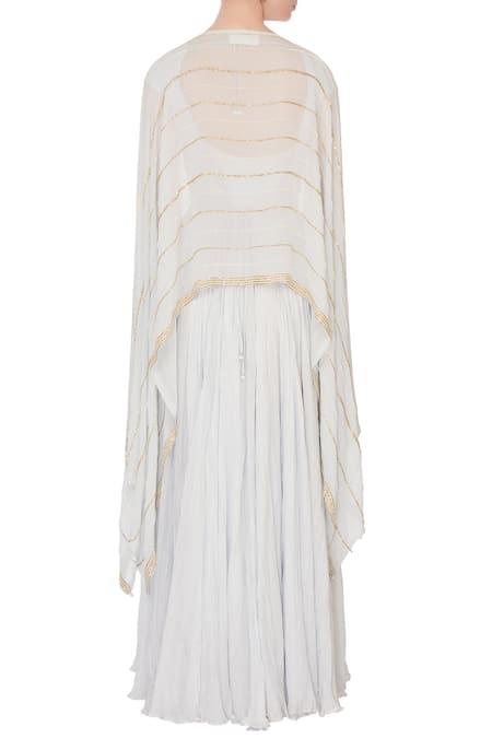 Pooja Rajpal Jaggi Embroidered Cape with Anarkali 