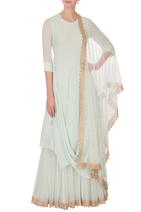 Pooja Rajpal Jaggi Draped Kurta Sharara Set 