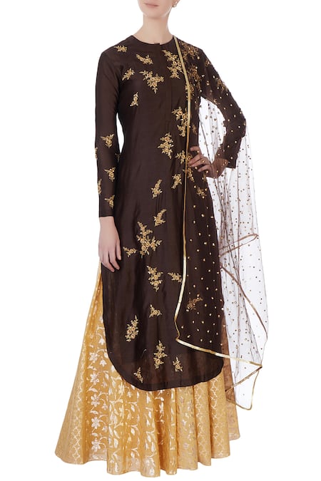 Joy Mitra Chanderi Kurta & Lehenga Set 