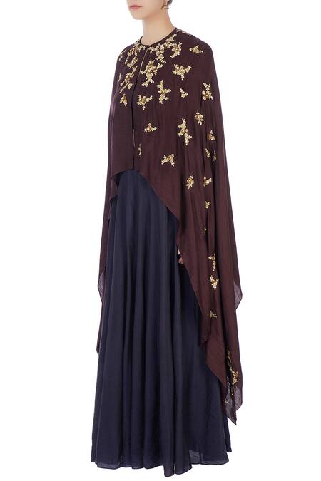 Buy Joy Mitra Black Blouse Halter Silk Cape And Lehenga Set Online at Aza Fashions Buy_Joy Mitra_Black Blouse Halter Silk Cape And Lehenga Set _Online_at_Aza_Fashions