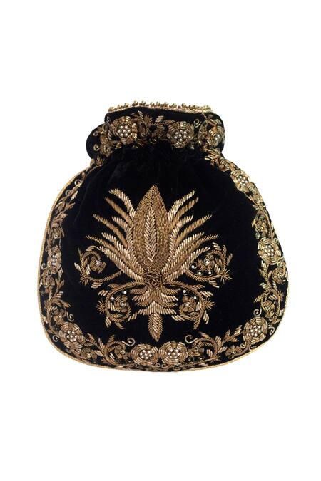 Adora by Ankita Velvet Embroidered Potli Bag 