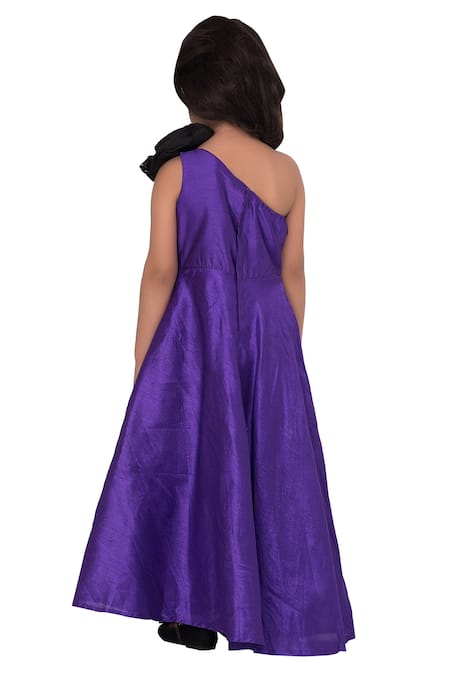 Shop Pinkcow designs pvt ltd Purple Silk Sequins Embellished Gown at Aza Fashions Shop_Pinkcow designs pvt ltd_Purple Silk Sequins Embellished Gown _at_Aza_Fashions