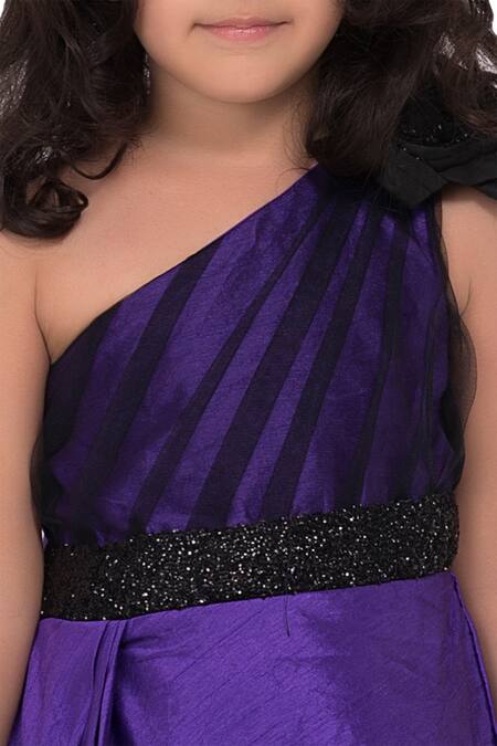 Pinkcow designs pvt ltd Purple Silk Sequins Embellished Gown at Aza Fashions Pinkcow designs pvt ltd_Purple Silk Sequins Embellished Gown _at_Aza_Fashions