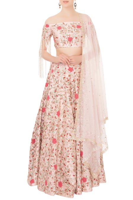 Mani Bhatia Pink Na Embroidered Lehenga Set 