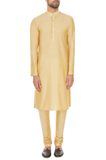 Shop_Narendra Kumar_Beige Linen Printed Bundi And Kurta Set  _Online_at_Aza_Fashions