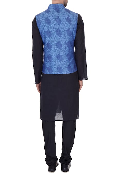 Narendra Kumar Linen Paisley Print Bundi 