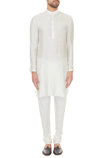 Shop_Narendra Kumar_Blue Linen Printed Checks Chequered Bundi And Kurta Set  _Online_at_Aza_Fashions