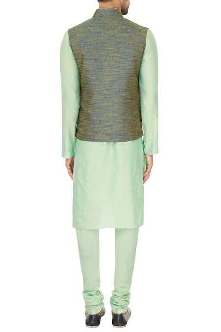 Narendra Kumar Linen Bundi & Kurta Set 