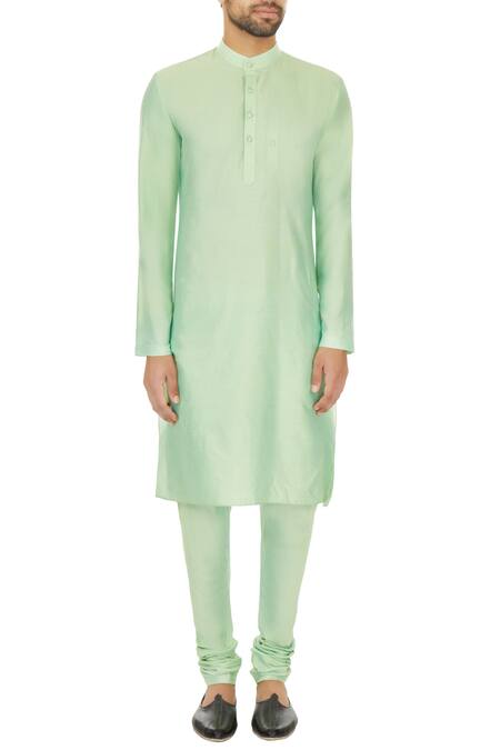 Shop Narendra Kumar Green Linen Plain Bundi And Kurta Set Online at Aza Fashions Shop_Narendra Kumar_Green Linen Plain Bundi And Kurta Set _Online_at_Aza_Fashions