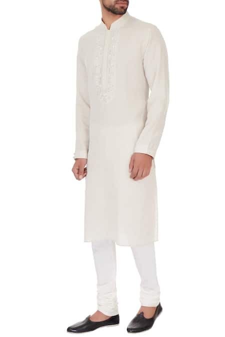 Vanshik Embroidered Linen Kurta Set 