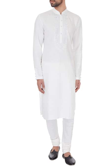 Vanshik Embroidered Linen Kurta Set 