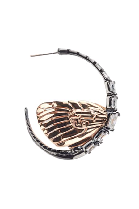 Shop Outhouse Gold Plated Crystals Instar Hoops Online at Aza Fashions Shop_Outhouse_Gold Plated Crystals Instar Hoops _Online_at_Aza_Fashions