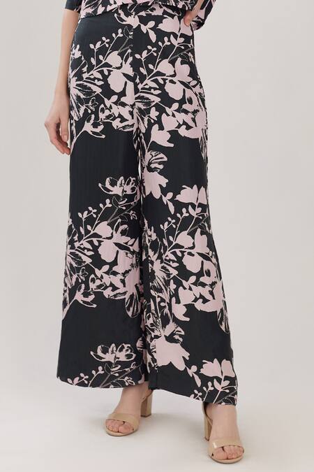 Buy_Koai_Green Muslin, Silk Floral Print Pant For Kids_Online_at_Aza_Fashions