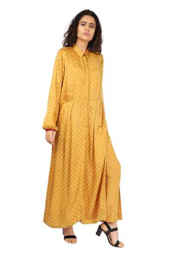 The Pot Plant Clothing_Yellow Silk Bandhani Print Kurta And Pant Set_Online_at_Aza_Fashions