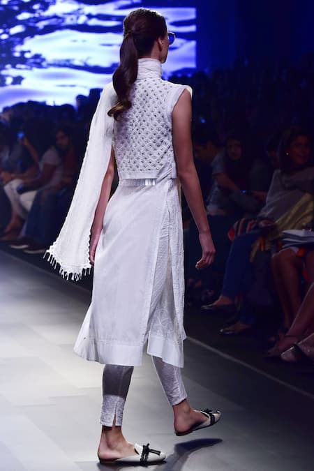 House Of Kotwara Chikankari Jacket & Kurta Set 