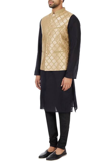 Buy Mehraab Beige Mix Blend Poly Silk Gota Work Embroidered Nehru Jacket Online at Aza Fashions Buy_Mehraab_Beige Mix Blend Poly Silk Gota Work Embroidered Nehru Jacket _Online_at_Aza_Fashions