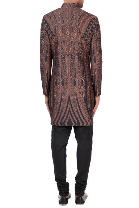Mehraab Abstract Print Sherwani Jacket 