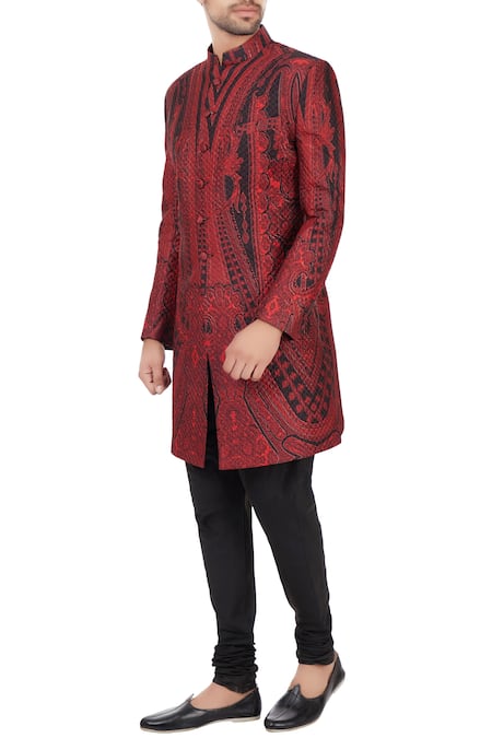 Mehraab Abstract Print Sherwani 