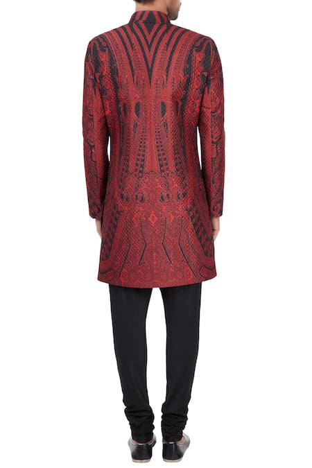 Mehraab Abstract Print Sherwani 