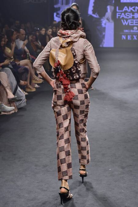 Shop_Punit Balana_Pink Na Chanderi Silk Jacket And Pant Set _at_Aza_Fashions