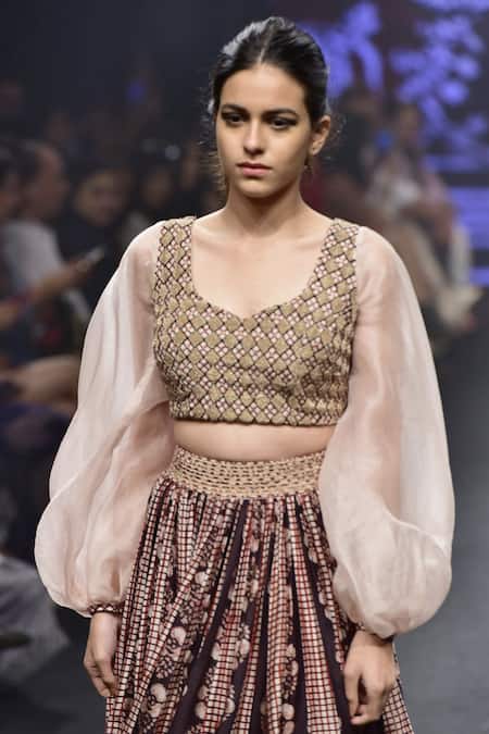 Punit Balana Chanderi Silk Printed Lehenga Set 