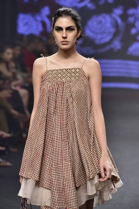 Punit Balana_Pink Square Neck Silk Kurta Set_Online_at_Aza_Fashions