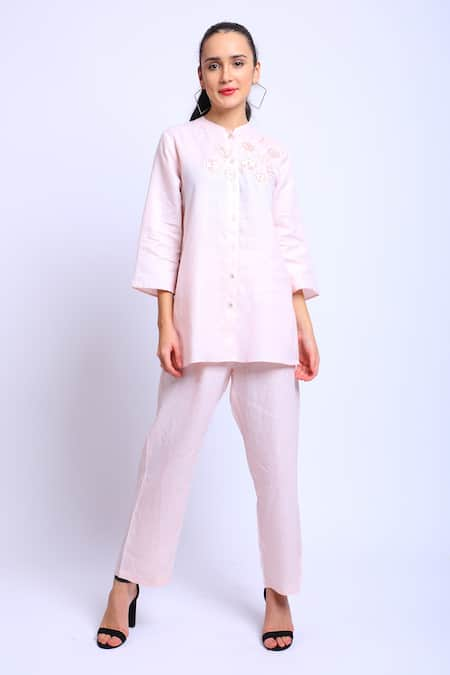 Linen Bloom Linen Embroidered Shirt 