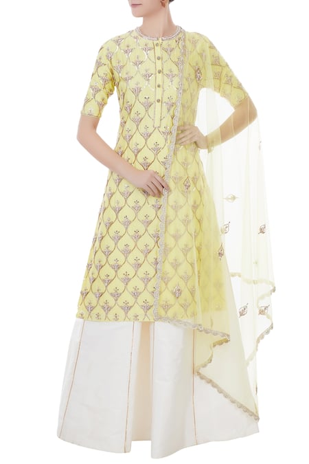 Rajat K Tangri White Chanderi Embellished Kurta Set