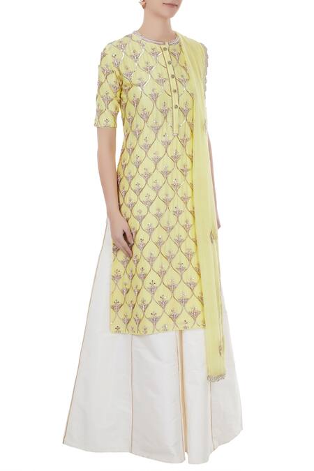 Rajat K Tangri_White Chanderi Embellished Kurta Set_Online_at_Aza_Fashions