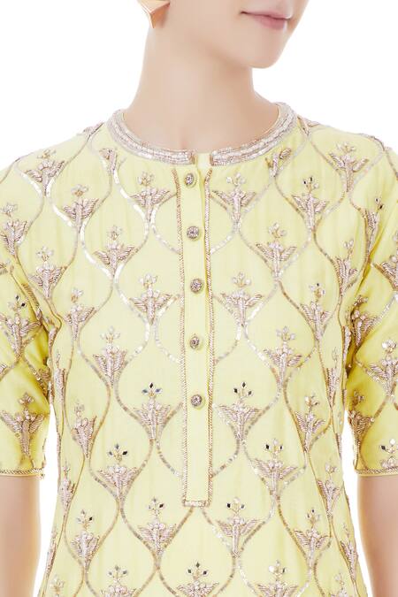 Rajat K Tangri_White Chanderi Embellished Kurta Set_at_Aza_Fashions