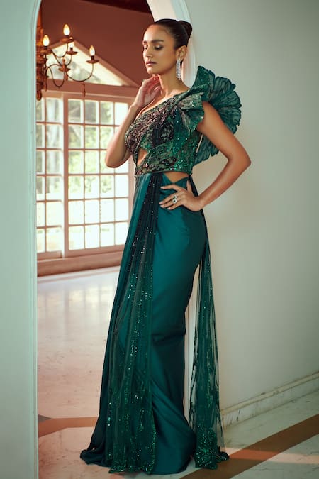 Pre draped shop saree gown