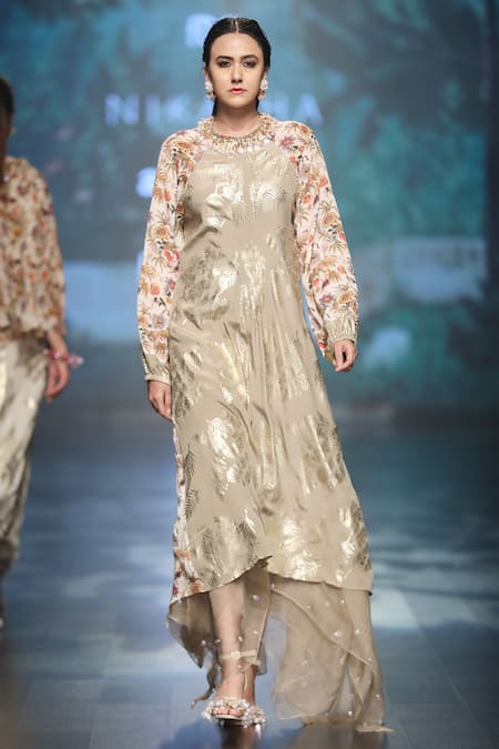 Nikasha Printed Asymmetrical Kurta with Skirt 