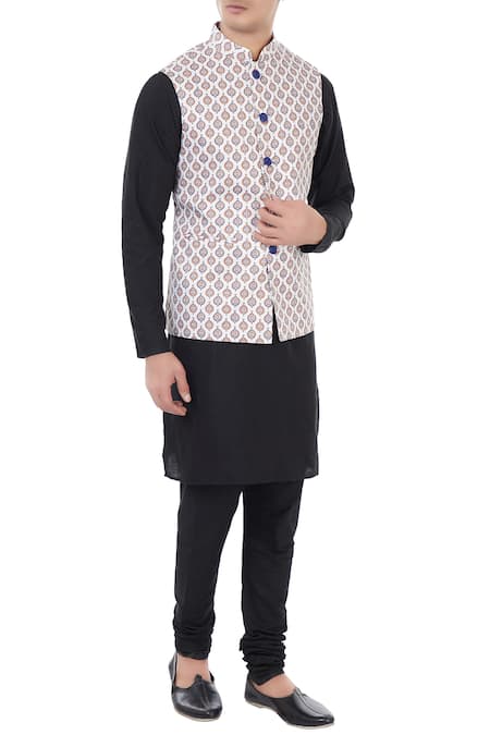 Chatenya Mittal Cotton Printed Nehru Jacket 