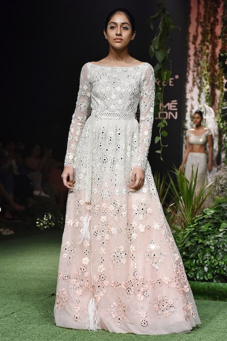 Shriya Som Mirror Embellished Tulle Gown 