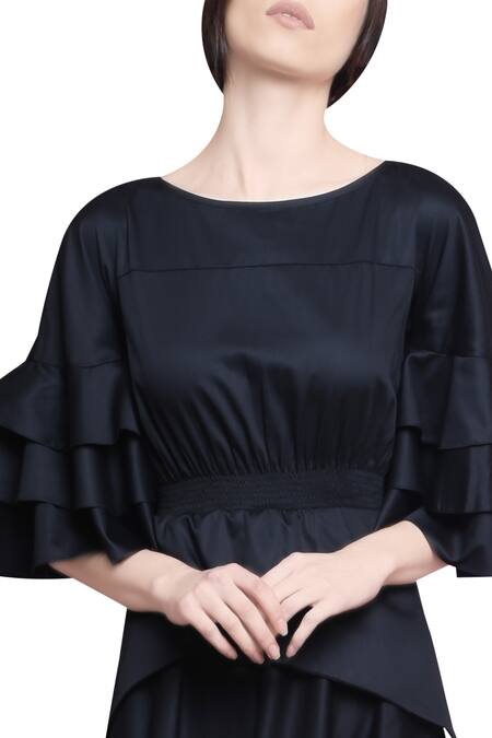 Buy Manika Nanda Black Round Flared Midi Dress Online at Aza Fashions Buy_Manika Nanda_Black Round Flared Midi Dress _Online_at_Aza_Fashions